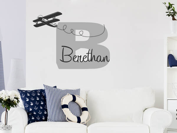 Wandtattoo Berethan mit Flugzeug