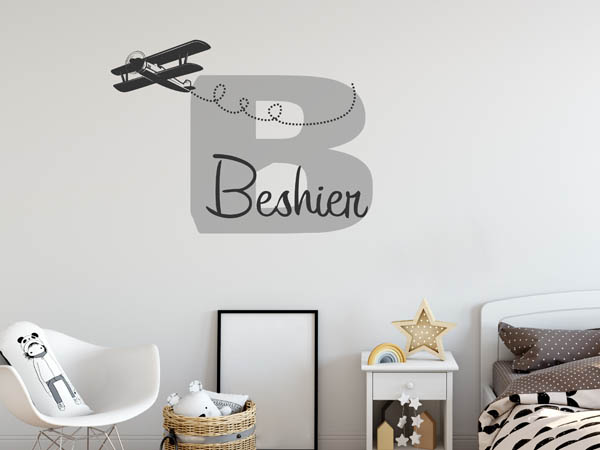 Wandtattoo Beshier mit Flugzeug
