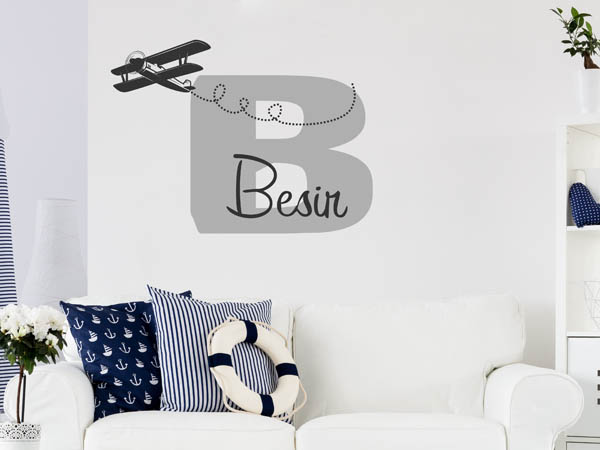 Wandtattoo Besir mit Flugzeug