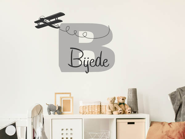 Wandtattoo Bijede mit Flugzeug