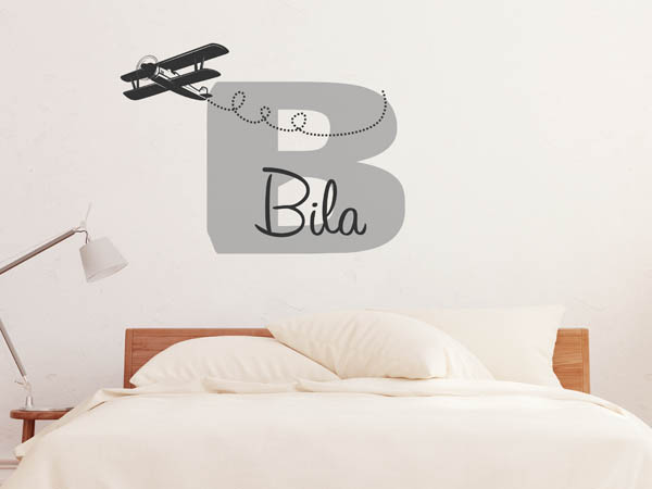 Wandtattoo Bila mit Flugzeug