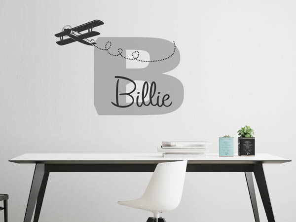Wandtattoo Billie mit Flugzeug