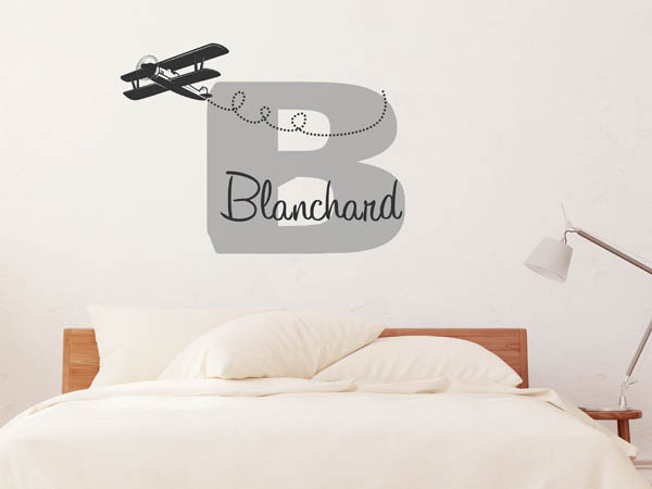 Wandtattoo Blanchard mit Flugzeug