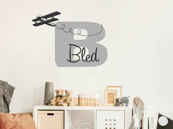 Wandtattoo Bled mit Flugzeug