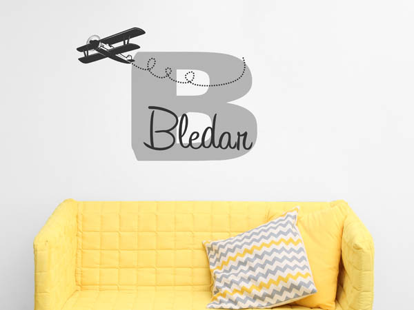Wandtattoo Bledar mit Flugzeug
