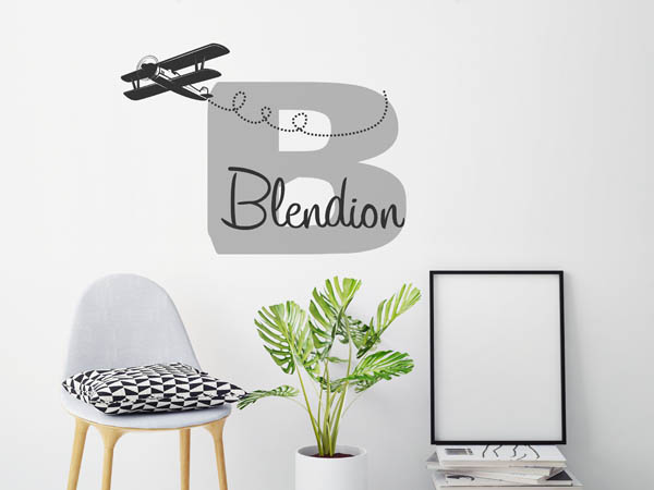 Wandtattoo Blendion mit Flugzeug