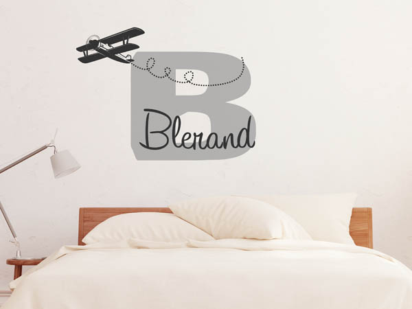 Wandtattoo Blerand mit Flugzeug