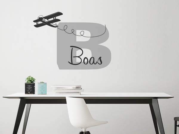 Wandtattoo Boas mit Flugzeug