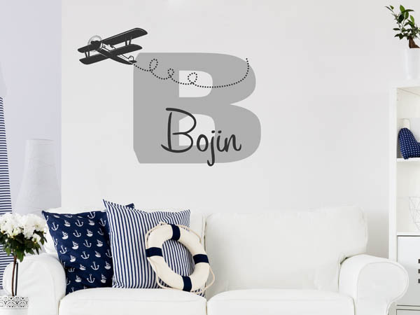 Wandtattoo Bojin mit Flugzeug