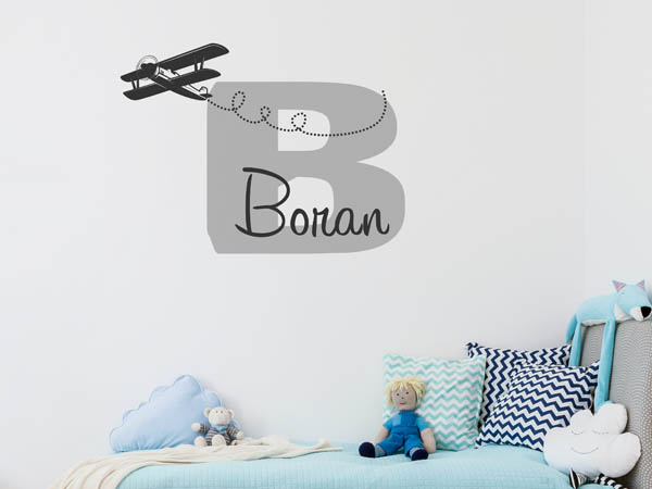 Wandtattoo Boran mit Flugzeug