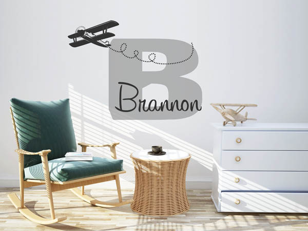 Wandtattoo Brannon mit Flugzeug