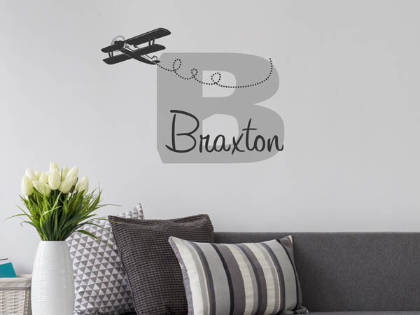 Wandtattoo Braxton mit Flugzeug
