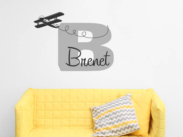 Wandtattoo Brenet mit Flugzeug