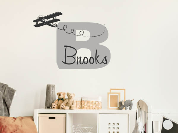 Wandtattoo Brooks mit Flugzeug