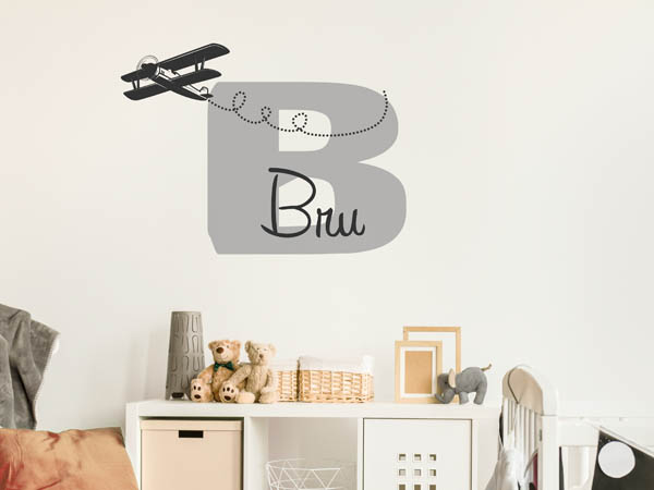 Wandtattoo Bru mit Flugzeug
