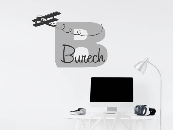 Wandtattoo Burech mit Flugzeug
