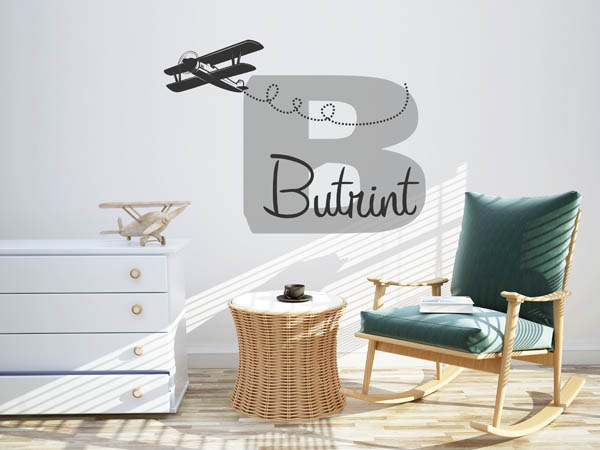 Wandtattoo Butrint mit Flugzeug
