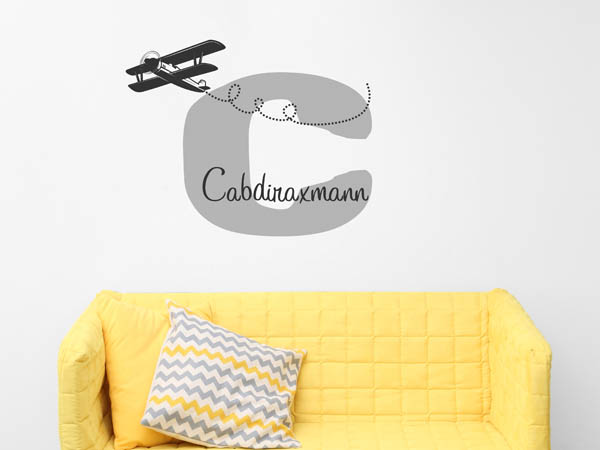 Wandtattoo Cabdiraxmann mit Flugzeug