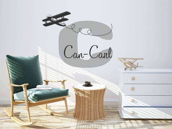 Wandtattoo Can-Carl mit Flugzeug