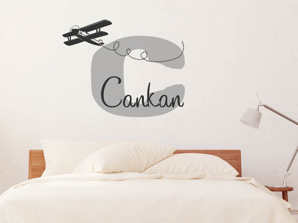 Wandtattoo Cankan mit Flugzeug