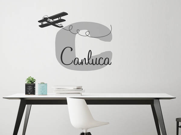 Wandtattoo Canluca mit Flugzeug
