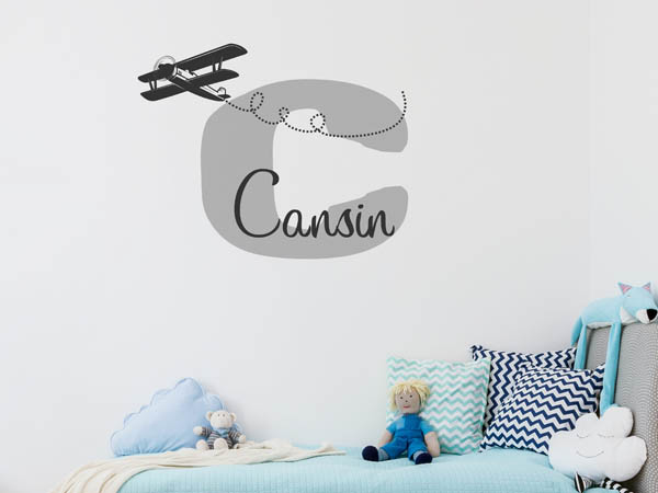 Wandtattoo Cansin mit Flugzeug