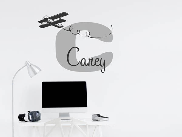 Wandtattoo Carey mit Flugzeug