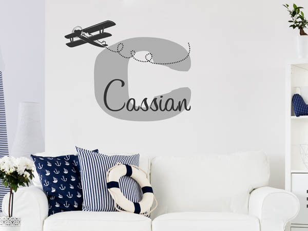 Wandtattoo Cassian mit Flugzeug