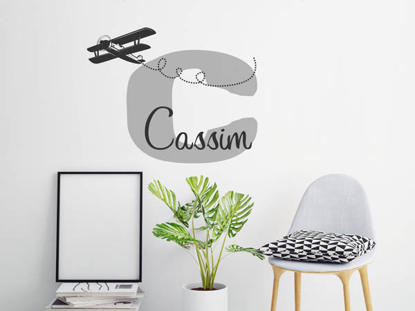 Wandtattoo Cassim mit Flugzeug