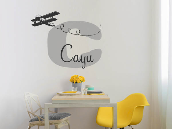 Wandtattoo Cayu mit Flugzeug