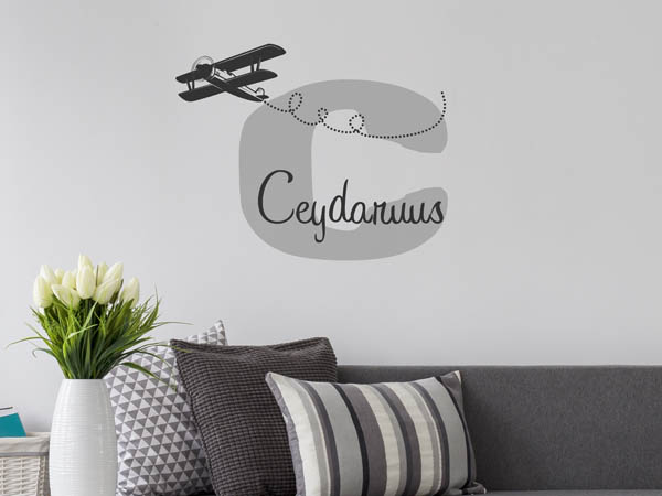Wandtattoo Ceydaruus mit Flugzeug