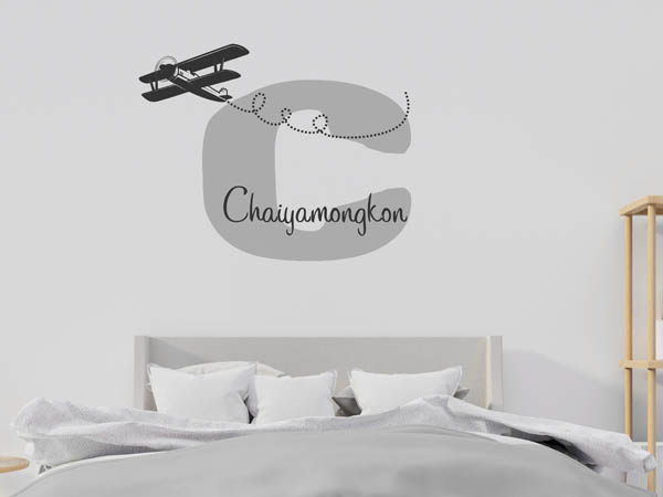 Wandtattoo Chaiyamongkon mit Flugzeug