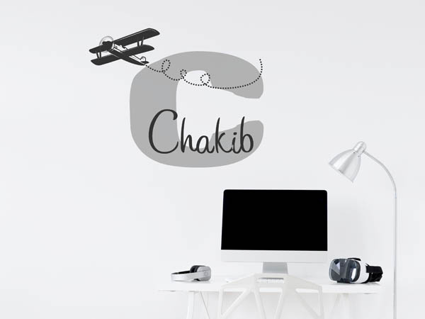 Wandtattoo Chakib mit Flugzeug