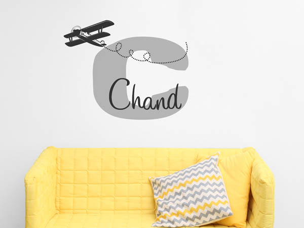 Wandtattoo Chand mit Flugzeug