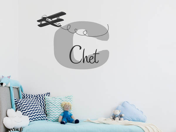 Wandtattoo Chet mit Flugzeug