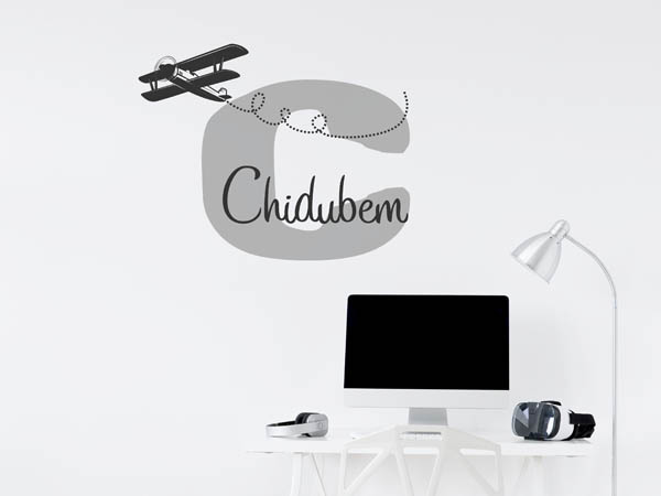 Wandtattoo Chidubem mit Flugzeug