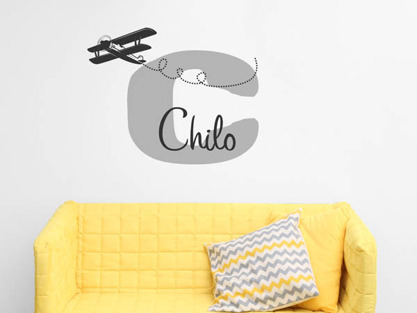 Wandtattoo Chilo mit Flugzeug