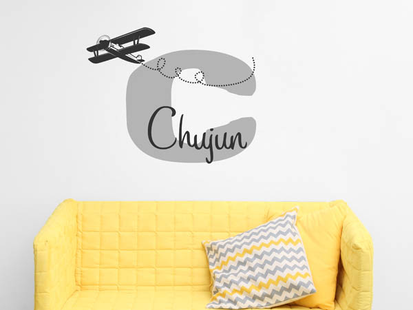 Wandtattoo Chujun mit Flugzeug