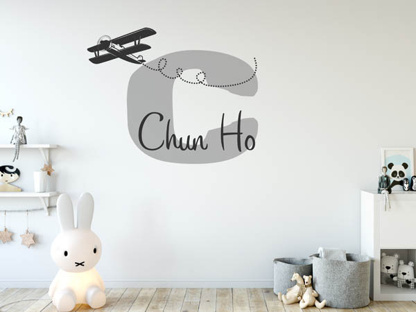 Wandtattoo Chun Ho mit Flugzeug