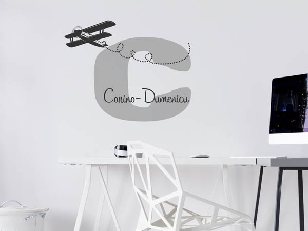 Wandtattoo Corino-Dumenicu mit Flugzeug