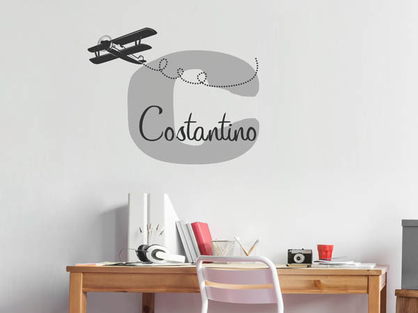 Wandtattoo Costantino mit Flugzeug