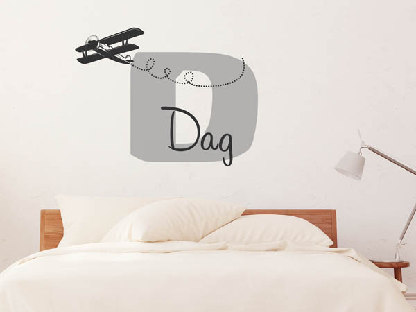Wandtattoo Dag mit Flugzeug