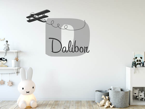 Wandtattoo Dalibor mit Flugzeug