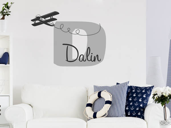 Wandtattoo Dalin mit Flugzeug