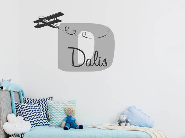 Wandtattoo Dalis mit Flugzeug