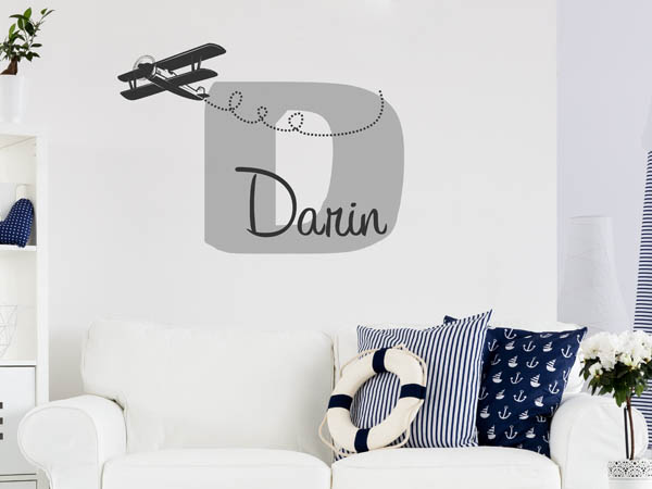 Wandtattoo Darin mit Flugzeug