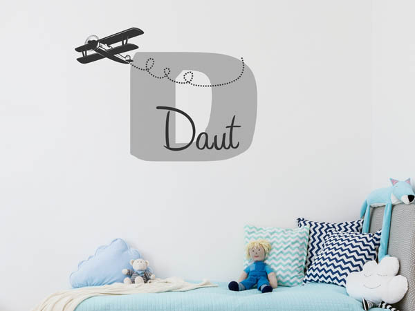 Wandtattoo Daut mit Flugzeug