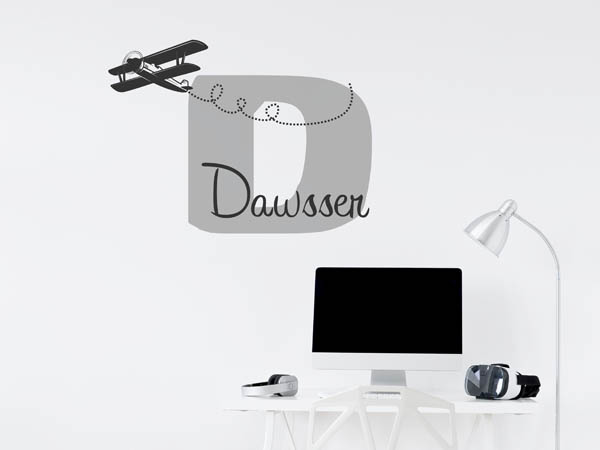 Wandtattoo Dawsser mit Flugzeug