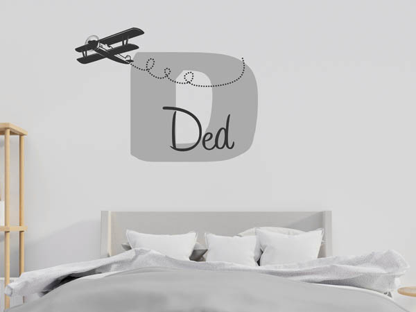 Wandtattoo Ded mit Flugzeug