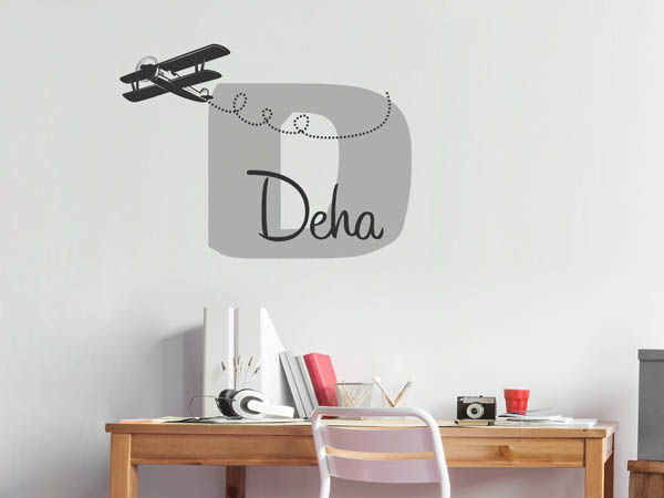 Wandtattoo Deha mit Flugzeug